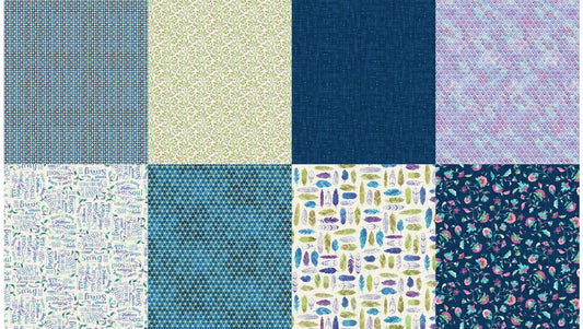 Todos los paneles Fat Quarter de Twitter (segunda combinación de colores): Arándano