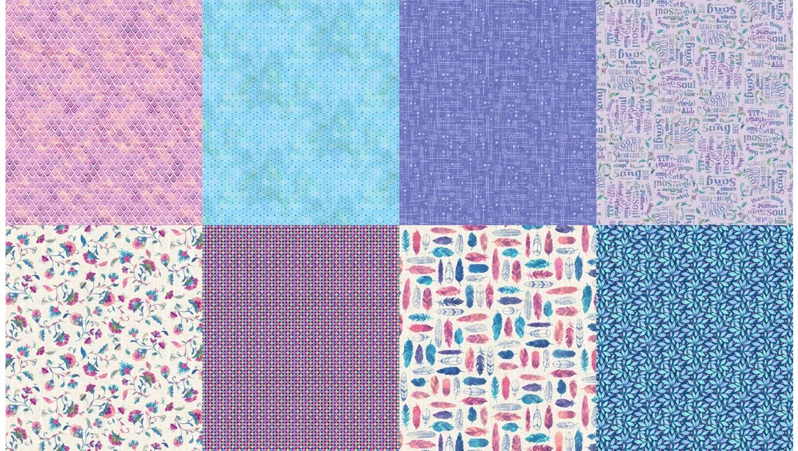 Todos los paneles Fat Quarter de Twitter (segunda combinación de colores): Wildberry